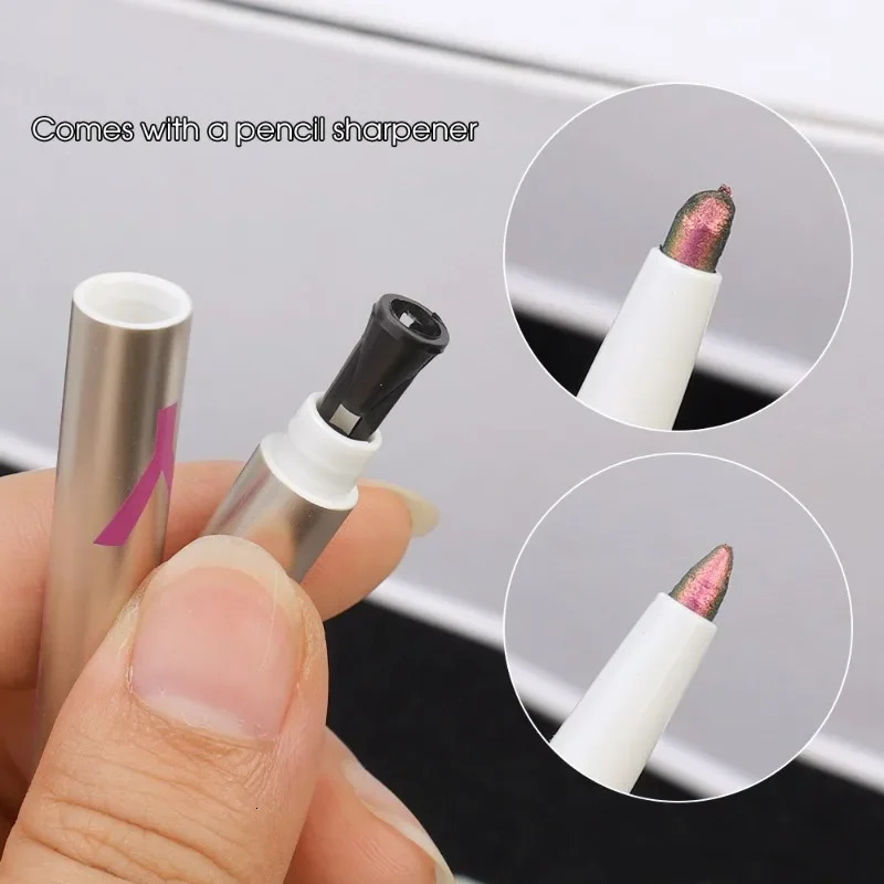 Diamond Chrome Eyeliner Pencil Aurora Glitter Refraction Eyeshadow Lying Silkworm Pen Waterproof Brighten Eyes Makeup Cosmetic 240704