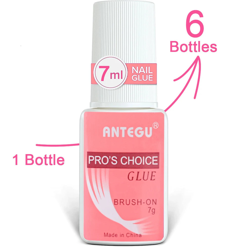 6 bottles of super strong nail glue used for nail tips acrylic nails and nail bonding brushes on nail glue 7ml 240703