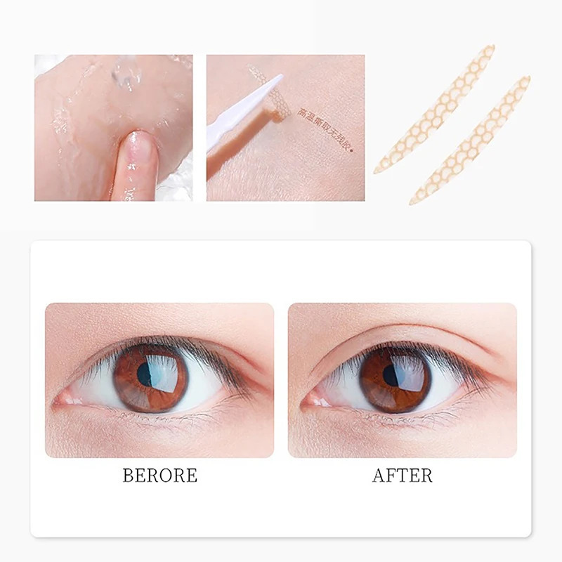 90Pcs Double eyelid tape Invisible Double Eyelid Self-Adhesive Stickers Lace Eye Lift Strip Gauze Mesh-Lace Tape Eye Tape Tool 240703