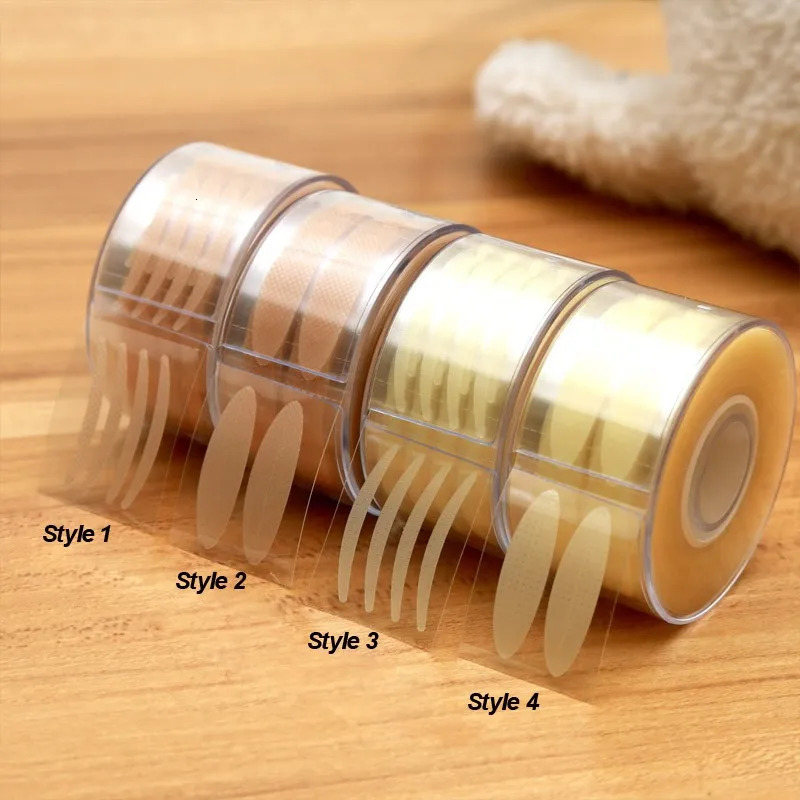 600 Pcs Eye Lift Strips Double Eyelid Tape Clear Gray Eyelid Stripe Big Eyes Invisible Double Fold Eyelid Sticker Makeup Tools 240703
