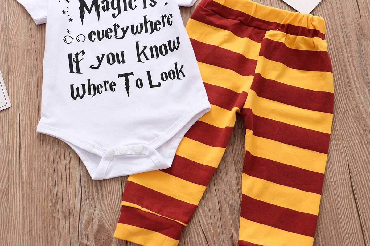 born Baby Clothes 3 Pieces Sets Halloween Little Wizard TopsPantsHat Toddler Babe Boy Girl Outfits 240625
