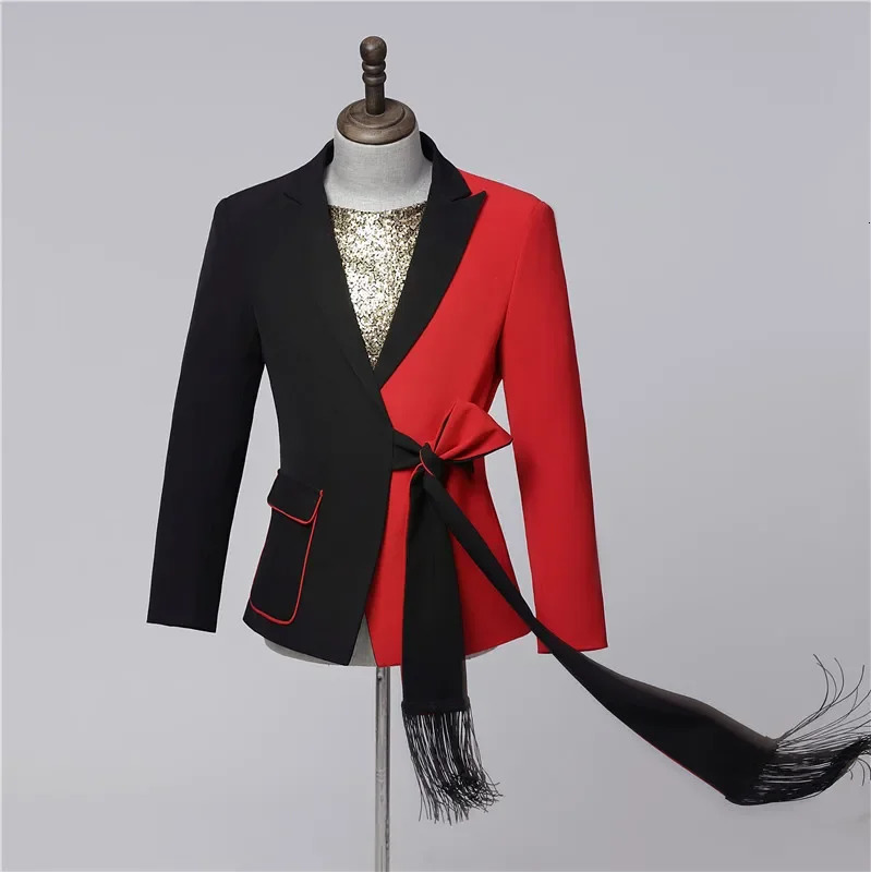 Show Host Singer Stage Performance Mens Suit Jacket Groom Man Blazer Casual Scene Other Material Regular Length 240626