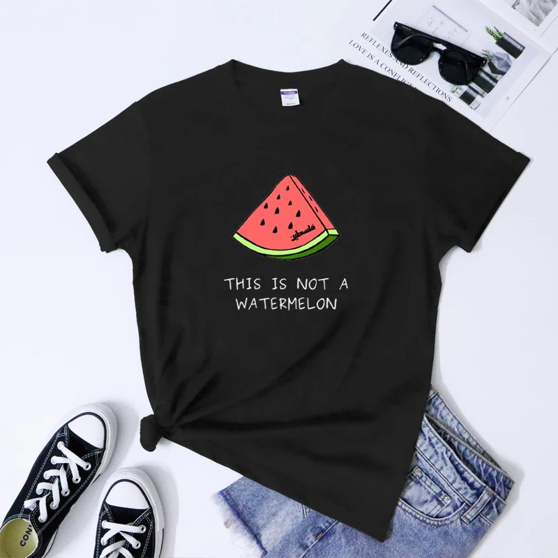 Palestine Watermelon TShirt Sassy Women Short Sleeve Palestinian Lives Matter Tee Shirt Top 5XL 240627