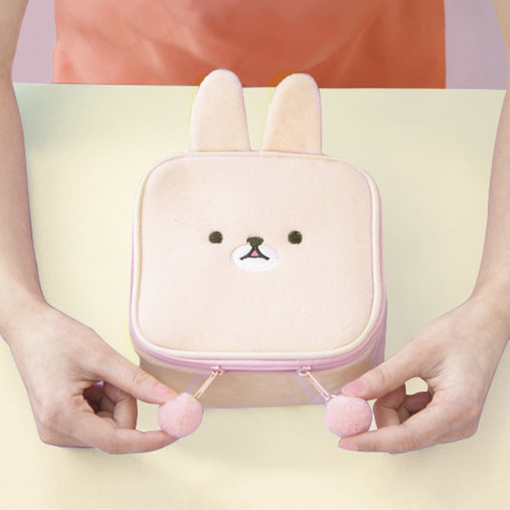 Portable Kawaii Soft Plush Bunny Pouch Cute Bags Large Capacity Travel Organizer Makeup Brushes Pouches Cosmetic Cases H7.4#16 zhanyishengli
