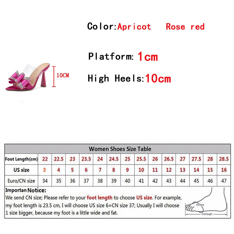 Liyke Summer Womens 10CM Thin High Heels Modern Slippers Sandals Fashion Crystal Bowknot Pointed Open Toe Party Dress Shoes 240703