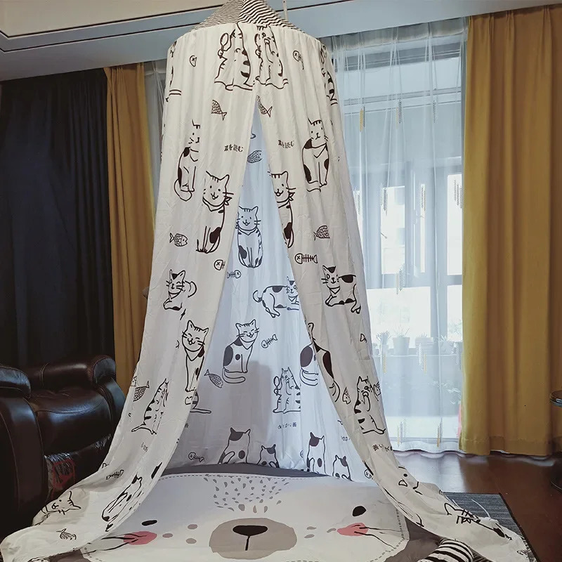 Baby Bed Mosquito Net Hanging Tent Decoration Crib Canopy Tulle Curtains for Bedroom Play House Tent for Children Kids Room 240701