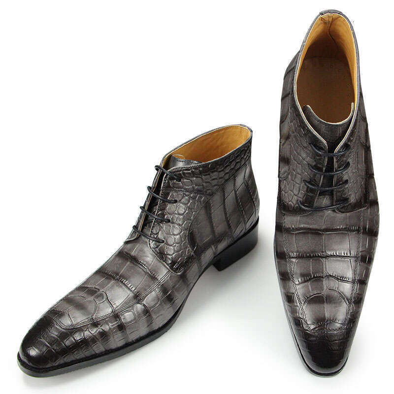 Size Eu48 New Fashion Men's Ankle Boots Autumn Footwear Business Dress Shoe Genuine Cow Leather Zipper Best Quality China