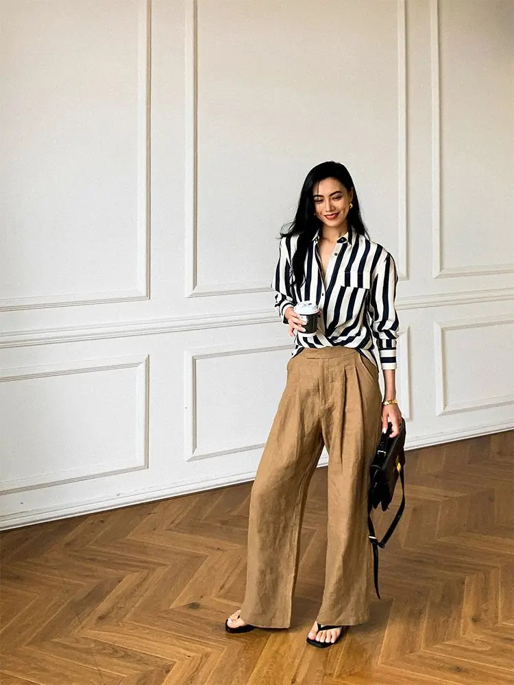 Summer women blouse shirt Striped Casual blouses women tops blusas 240704