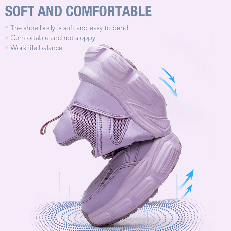 MJYTHF Protective For Women Men Sneakers Fashion Safety Anti-Smash Anti-Puncture Indestructible Shoes Work Boot