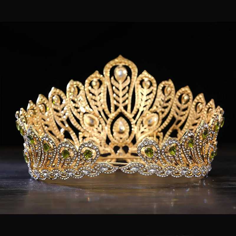 Tiaras Baroque Queen Large Diadem Bridal Crown Pageant Miss Headdress Bride Wedding Dress Hair Jewelry Accessories
