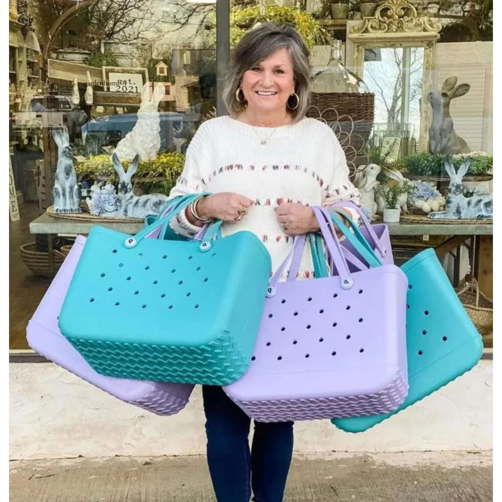 Storage Beach Bags Waterproof Bag Solid Punched Organizer Basket Handbags Large Women's Stock Gifts