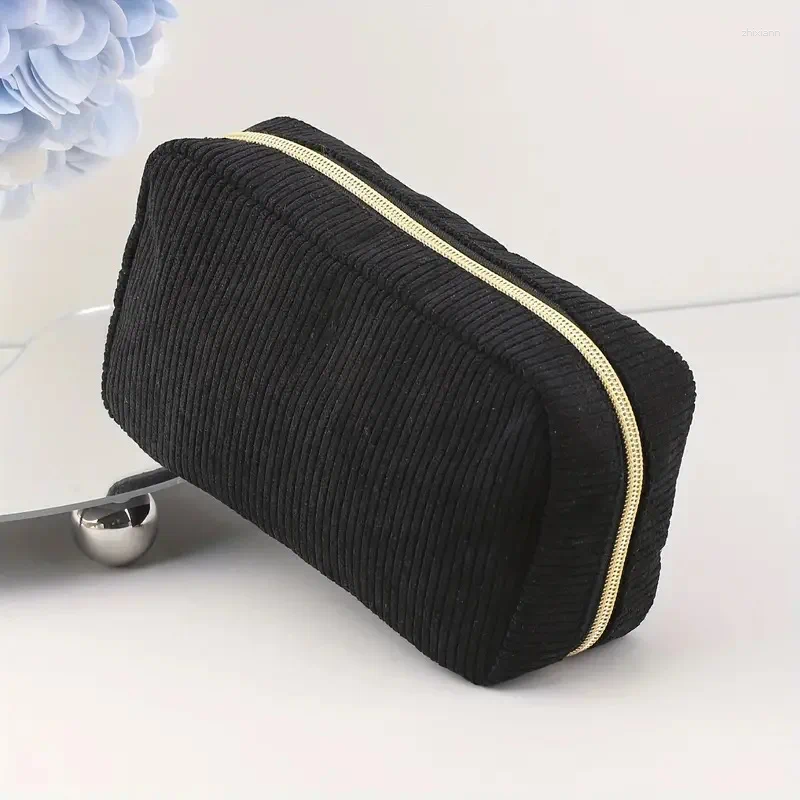 2025 NEW Cosmetic Bags Corduroy Travel Bag Portable Makeup Storage Purses Women Zipper Make Up Organizer Clutch Beauty Case Pouch zhanyishengli