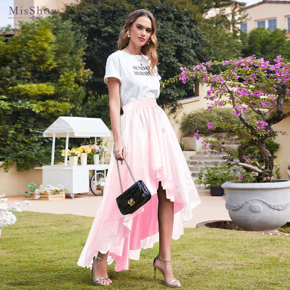 2023 High Low Tutu Skirts Princess Wedding Party Prom Tail Layered Mesh Long Tulle Skirt For Women Jupon Mariage Cpa3278 0704