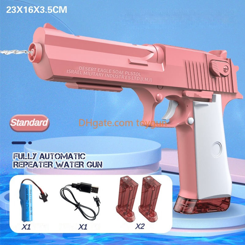 Desert Eagle Water Gun Electric Automatic Toys Gun Water Pistol Beach Toys For Children Boys LooK Real Watergun Model Summer Outdoor Beach Water Games