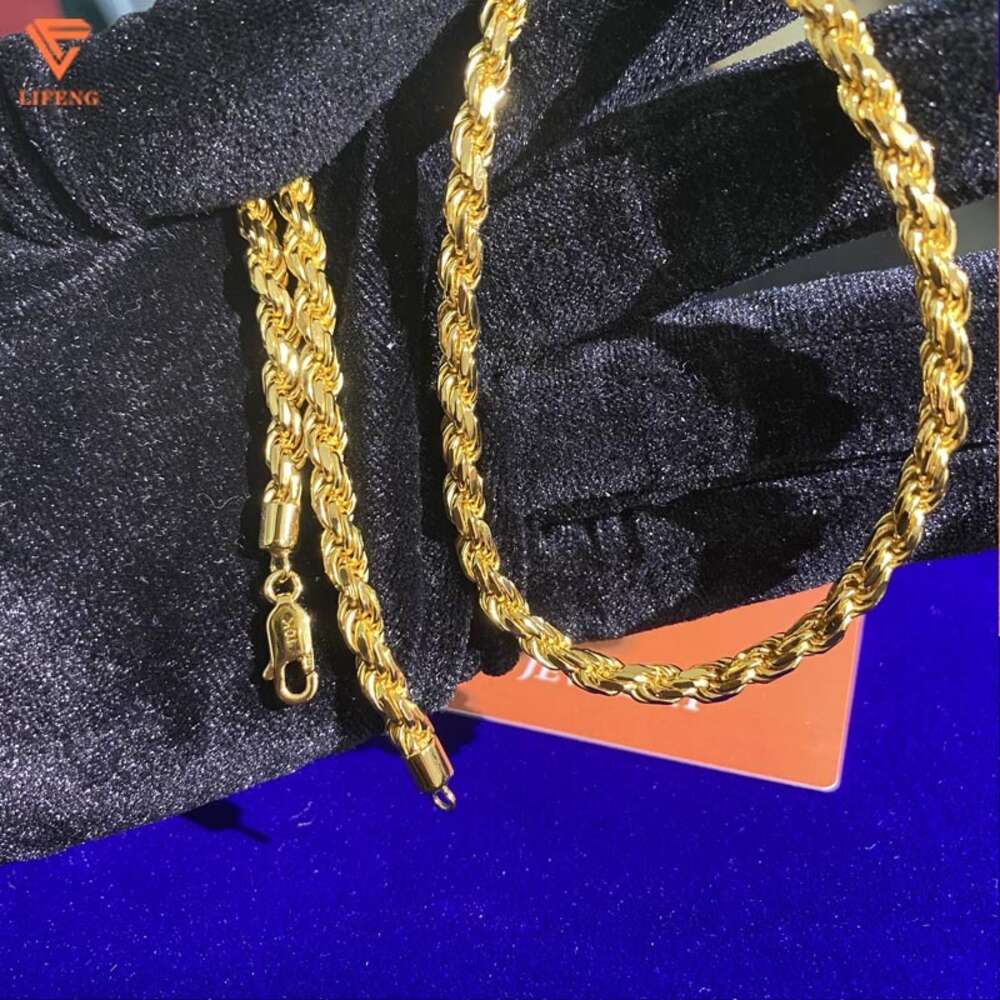 Custom Hip Hop Jewelry Rope Chain 925 Sterling Silver Cuban Link Chain Moissanite Diamond Necklace Men Women