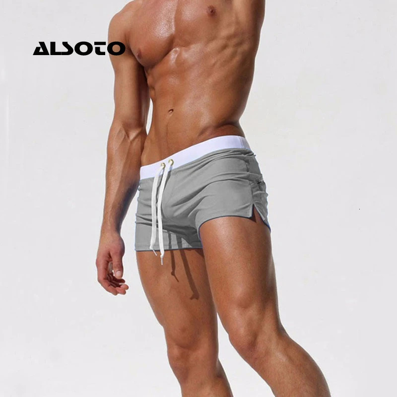 ALSOTO Summer Swimwear Men Breathable Mens Swimsuits Trunks Boxer Briefs Sunga SwimSuits Maillot De Bain Beach Shorts 240703