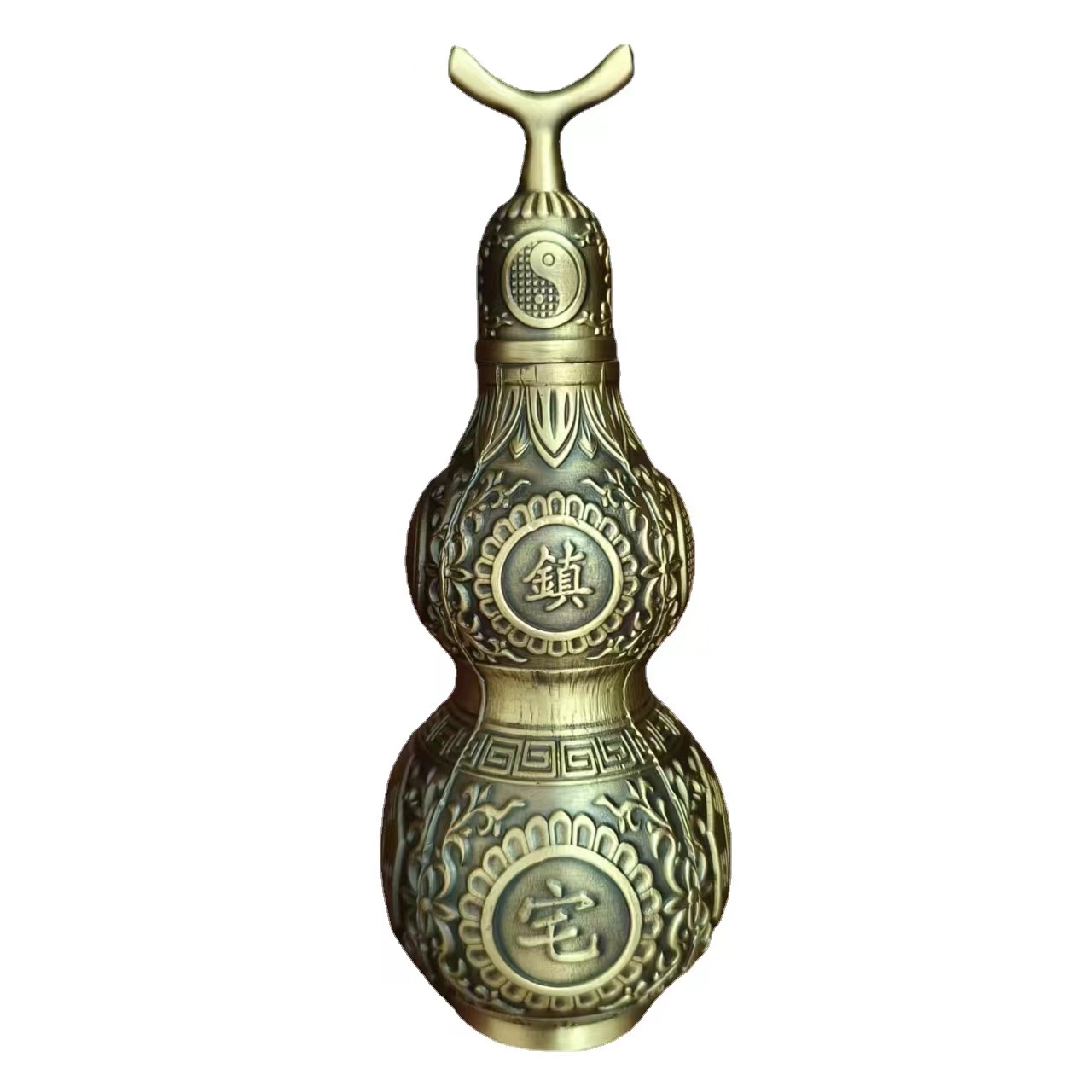 Brass gourd, metal handicraft, office, living room, decoration, copper ware, town house