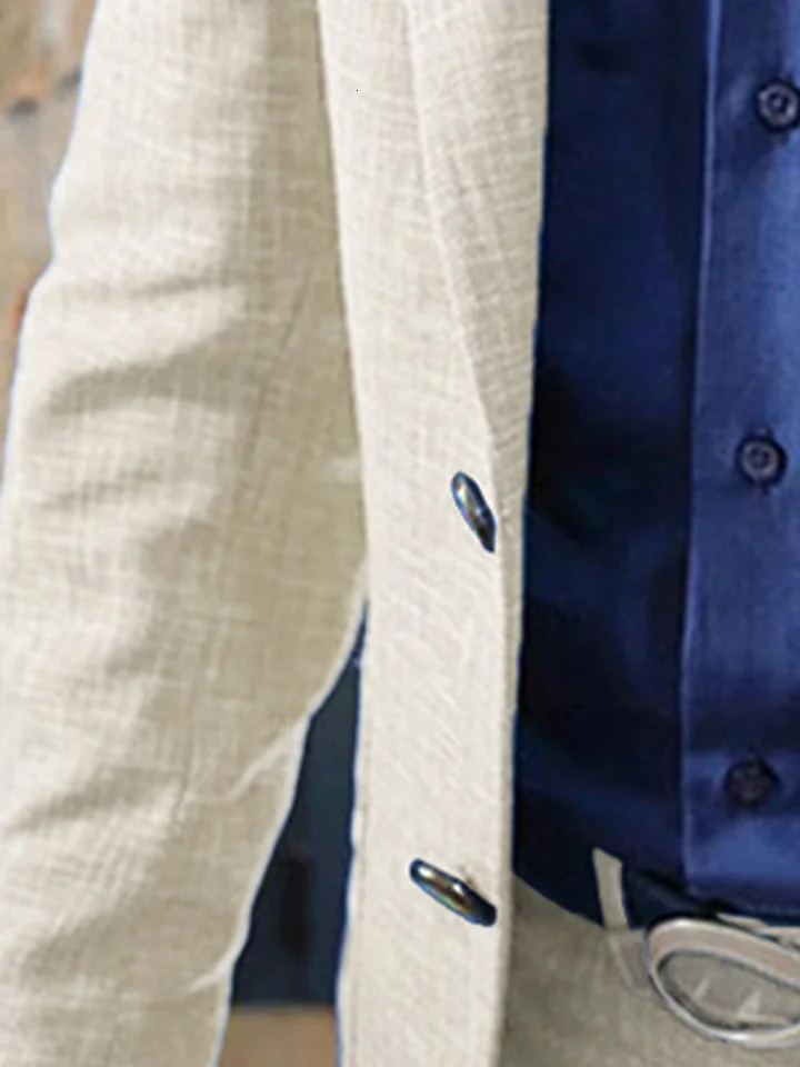 Men Solid Color Blazer Casual Suit Fashion Business Top Jacket For Spring Autumn Clothing Hombre Coat 240701
