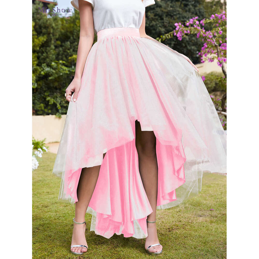2023 High Low Tutu Skirts Princess Wedding Party Prom Tail Layered Mesh Long Tulle Skirt For Women Jupon Mariage Cpa3278 0704