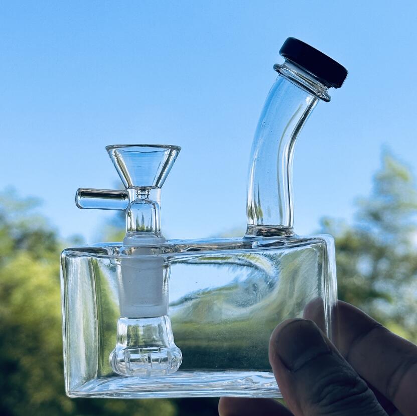 Thick Dab Rig Water Pipe 14mm Bowl Beecomb Showerhead Perc Bongs Heady Mini Pipe Wax Oil Rigs Smoking Bent Tube LXMD21401