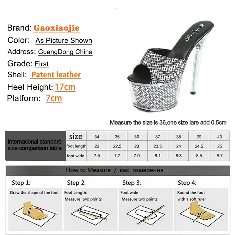Nightclub Sexy High-heels Shoes 17CM Crystal Platform Summer Slippers Europe And America Style Party Women Sandals Club Stripper 240703