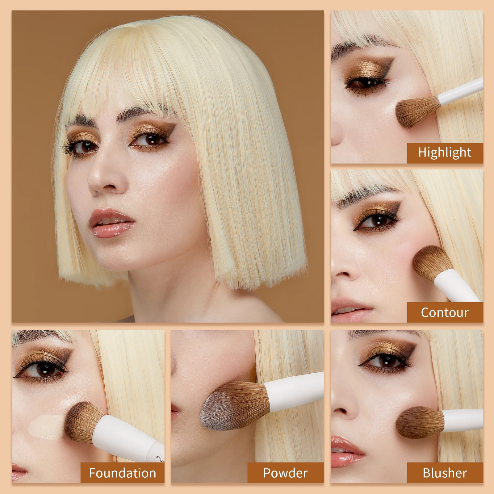 Jessup Makeup Brushes Set 10-14pcs Makeup Brush Powder Foundation Blending Concealer Eyeshadow Highlight T329 240704
