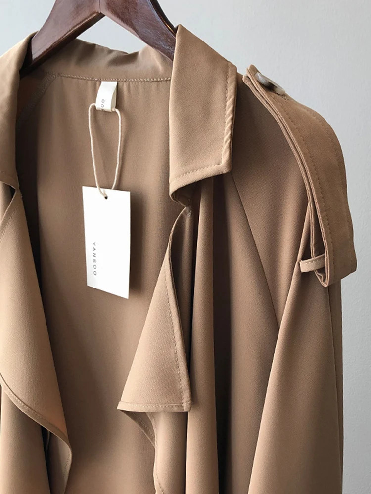 SEDUTMO Spring Women Long Trench Coat Fashion Windbreaker Vintage Oversize Pocket Elegant Office Outwear With Belt ED1859 240703