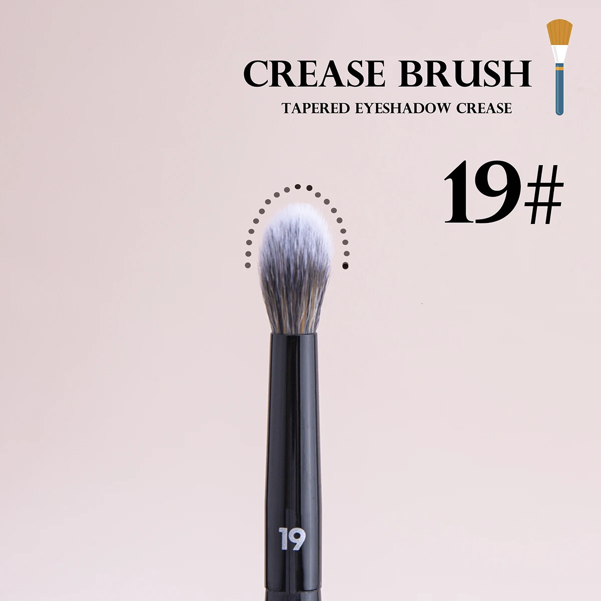 19 Crease Brush Professional Eyeshadow Crease Smudge Blending Makeup Brush Tapered Precise Eye Shadow Powder Crease Brush 240704