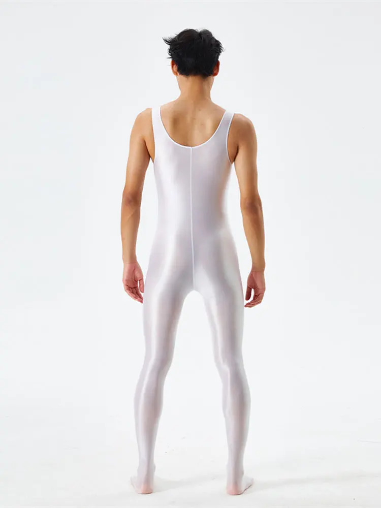 Sexy Body Shaper Jumpsuit Men Fitness Trimmer Sleeveless High Elastic Breathable Sheer Bodysuit With Bulge Pouch Slim Tights 240703