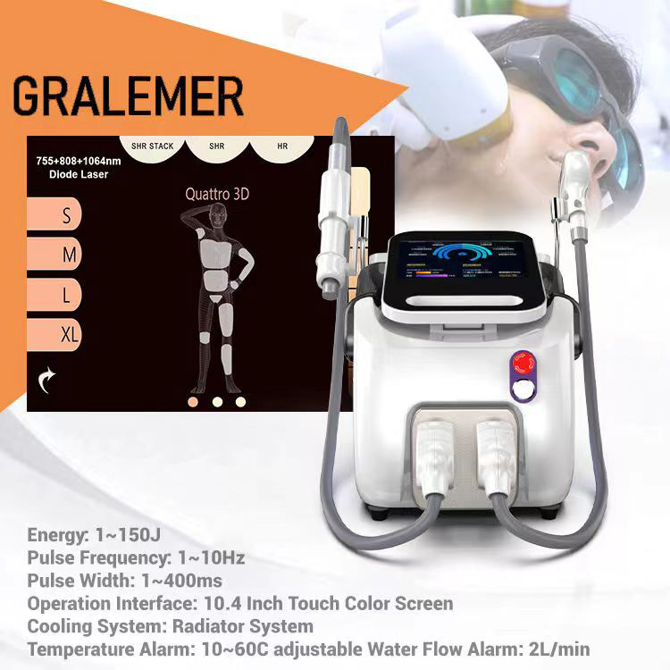 Diode Hair Removal Machine High Power Diode Laser Q-switched Nd Yag Laser 5 Treatment Heads 2 in 1 Portable Desktop Beijing
