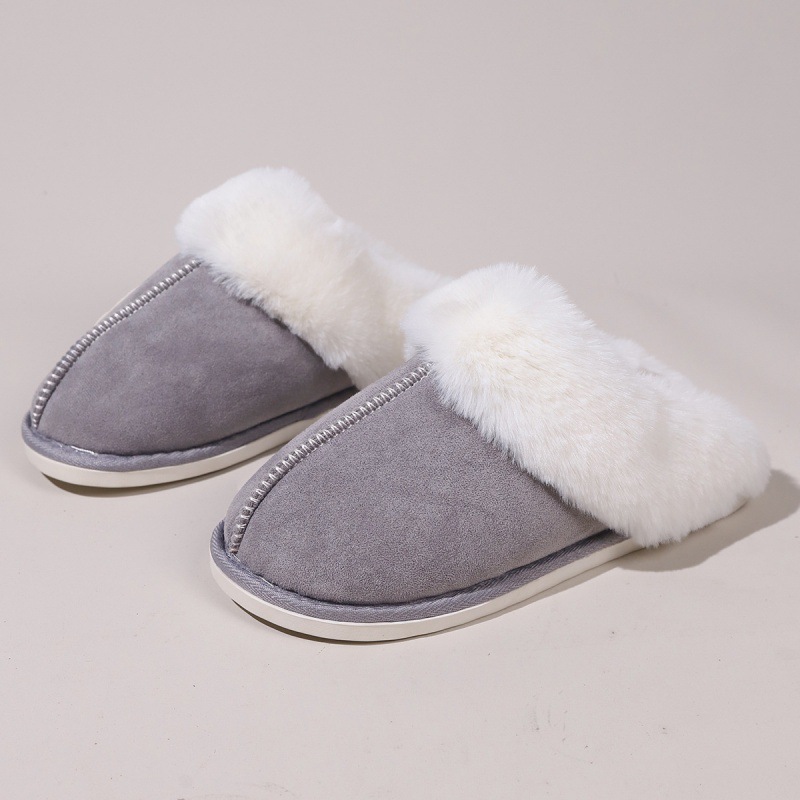 Wool slippers in autumn and winter warm thick-soled home thickened plush slippers home indoor women's cotton slippers