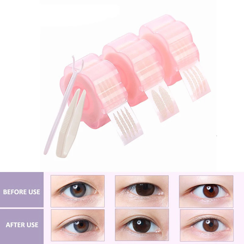 Double Eyelid Tape Sticker Invisible Double Fold Eyelid Lace Paste Clear Beige Stripe Self-adhesive Natural Eye Tape Makeup Tool 240703