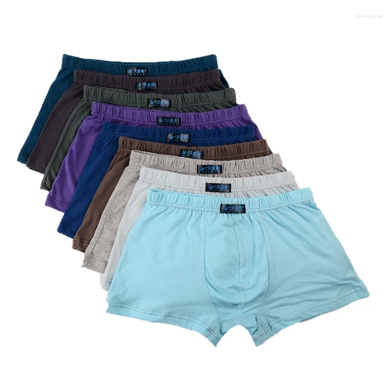 Underpants 3 Pcs Large Loose 8XL Male Cotton Underwear Boxers High Waist Breathable Fat Belts Big Yards Men's Plus Size