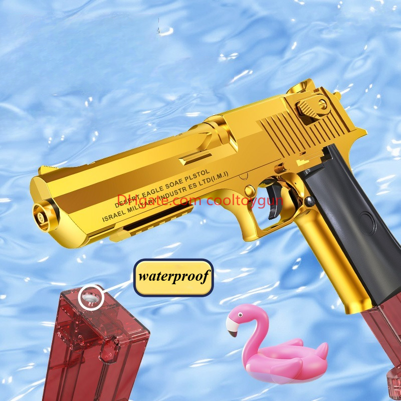 Desert Eagle Water Gun Electric Automatic Toys Gun Water Pistol Beach Toys For Children Boys LooK Real Watergun Model Summer Outdoor Beach Water Games