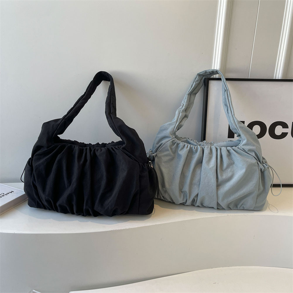 Women Casual Handbag Large Capacity Cloud Pleated Shoulder Chic Hobo Bag Solid Color Multi-pockets for Party Vacation H7.4#19 swissmilitary