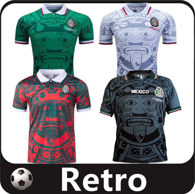 97 98 Mexico Retro Soccer Jerseys Home Away Football Shirts 1997 1998 Men Vintage BLANCO HERNANDEZ Campos Short Sleeve Sport Uniforms Camiseta Futbol