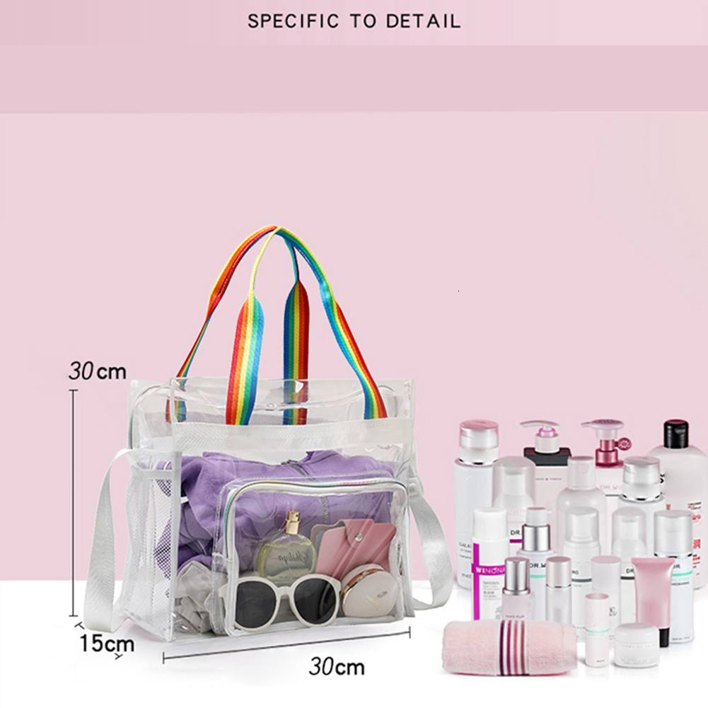 2022 Women Clear Yoga Gym Bag Transparent Waterproof Outdoor Sports Fiess Handbag Summer PVC Workout Swimming Shoulder Bags H7.4#21 ddmy 147b