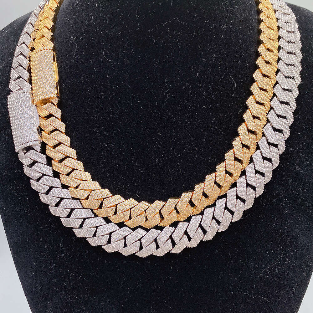 15mm Hip Hop 4 row VVS Moissanite Custom Sparkg Sier Jewelry Ice Out Cuban Chain Bracelet Necklace gift