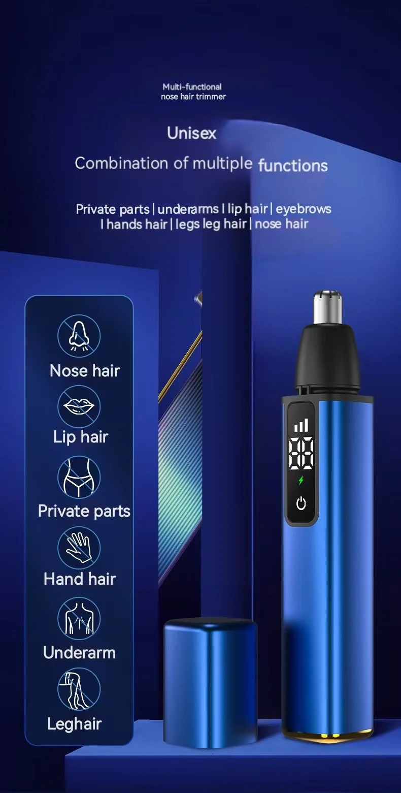 Digital Display Electric Nose Hair Trimmer for Mens Nose Hair Cleaning 240703