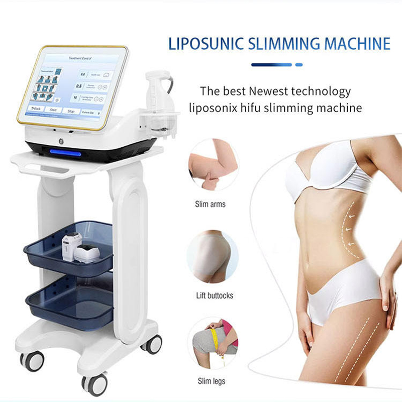 Portable 2 Handles Liposonic Slimming Machine Wrinkle Removal Skin Tightening Hifu Loss Fat Device With 10D Eliminate Foreheads Wrinkles Device