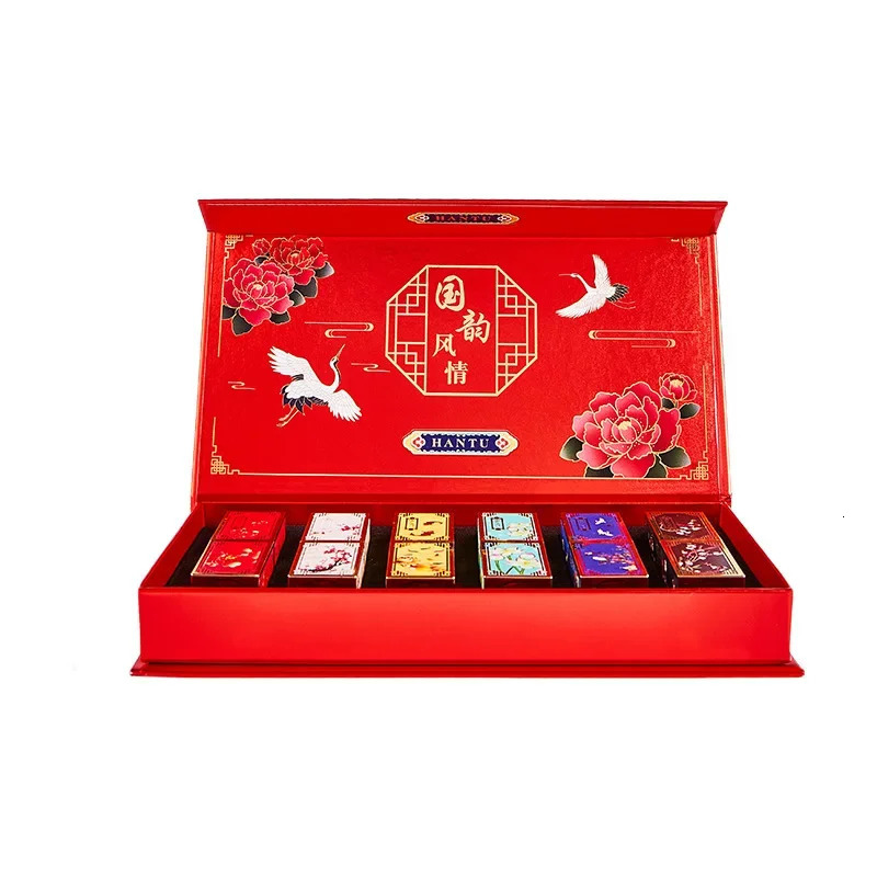 Chinese Style Carved Lipstick Set Forbidden City Christmas Gift Box Moisturizing Show ess Year Makeup Cosmetic 240703