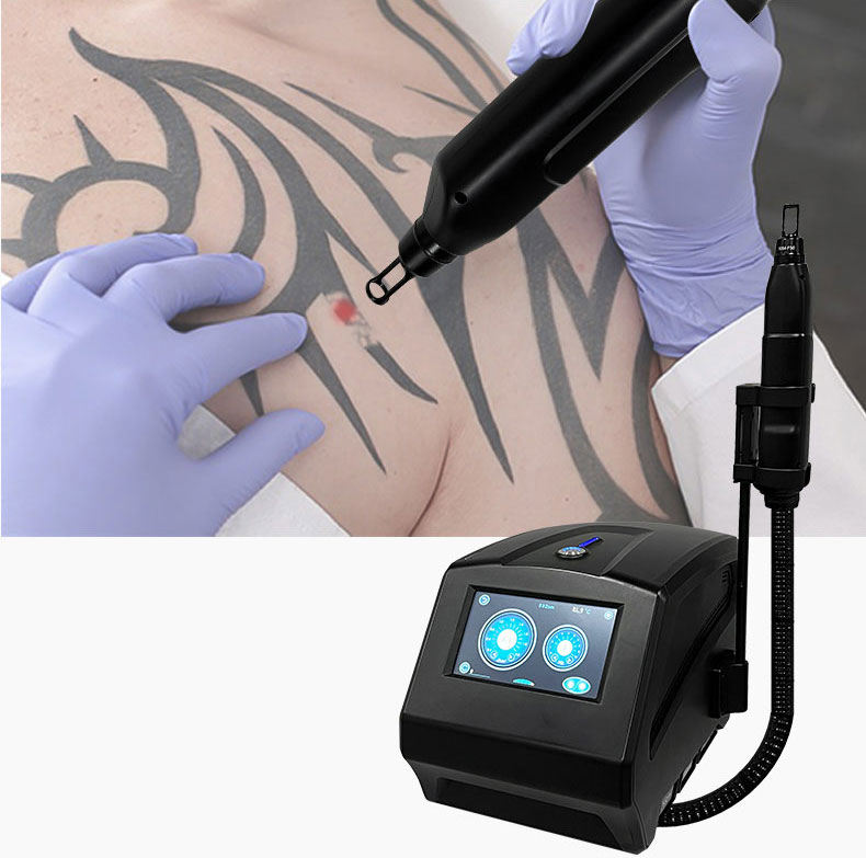 Portable Picosecond Freckle Tattoo Removal Eyeliner Washing Machine Nd Yag Q-switch Pico Laser Machine Skin Whitening Carbon Peeling Black Face Doll