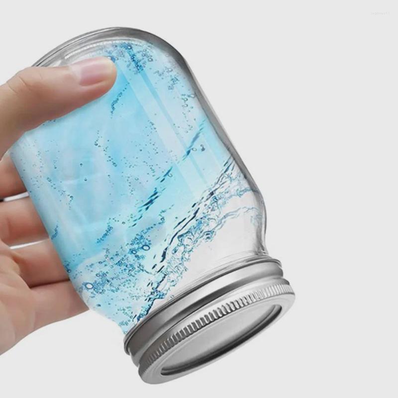 1Pc Storage Bottles 6 Pcs Mason Jar Airtight Syrup Pitcher Household Jars Mini Seasoning Salad Glass 0716