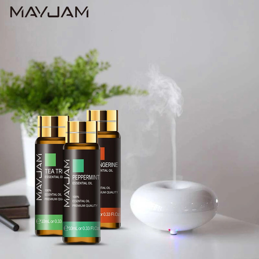 10ml Pure Plant Essential Oil For Humidifier Diffusers Mint Lavender Tea Tree Rose Vanilla Sandalwood Jasmine Pure Nature Oil 240704