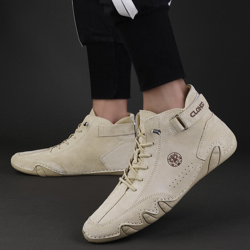 Men Genuine Leather Shoes Ankle Boots Men Sneakers Outdoor Light Lace-Up Casual Shoes Fashion Loafers Winter Warm Boots