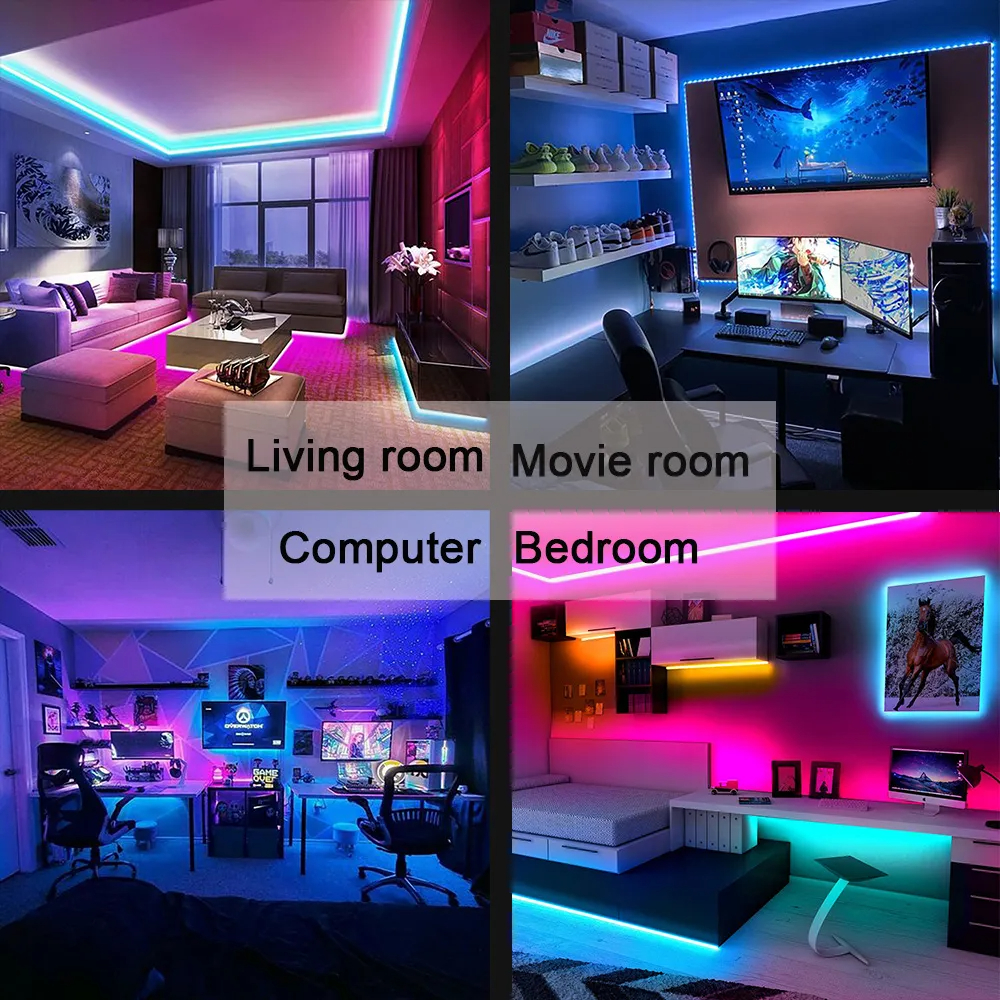 Bluetooth USB LED Strip Light with Remote Control 5050 SMD 5V RGB Lights for Room Home Decoration TV Backlight Desktop Diode