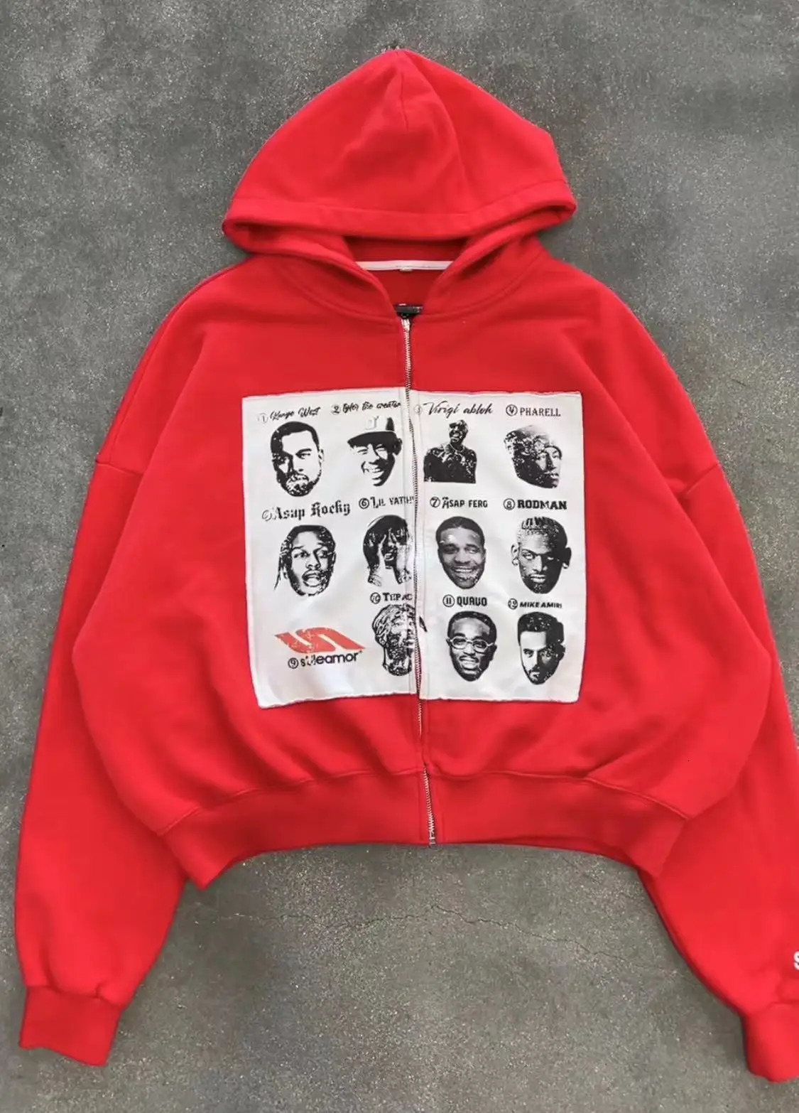 Mens Womens Hoodies High Street Personalized Print Pattern Y2K Style Retro Hooded Cardigan Long Sleeve Top Wear 240702