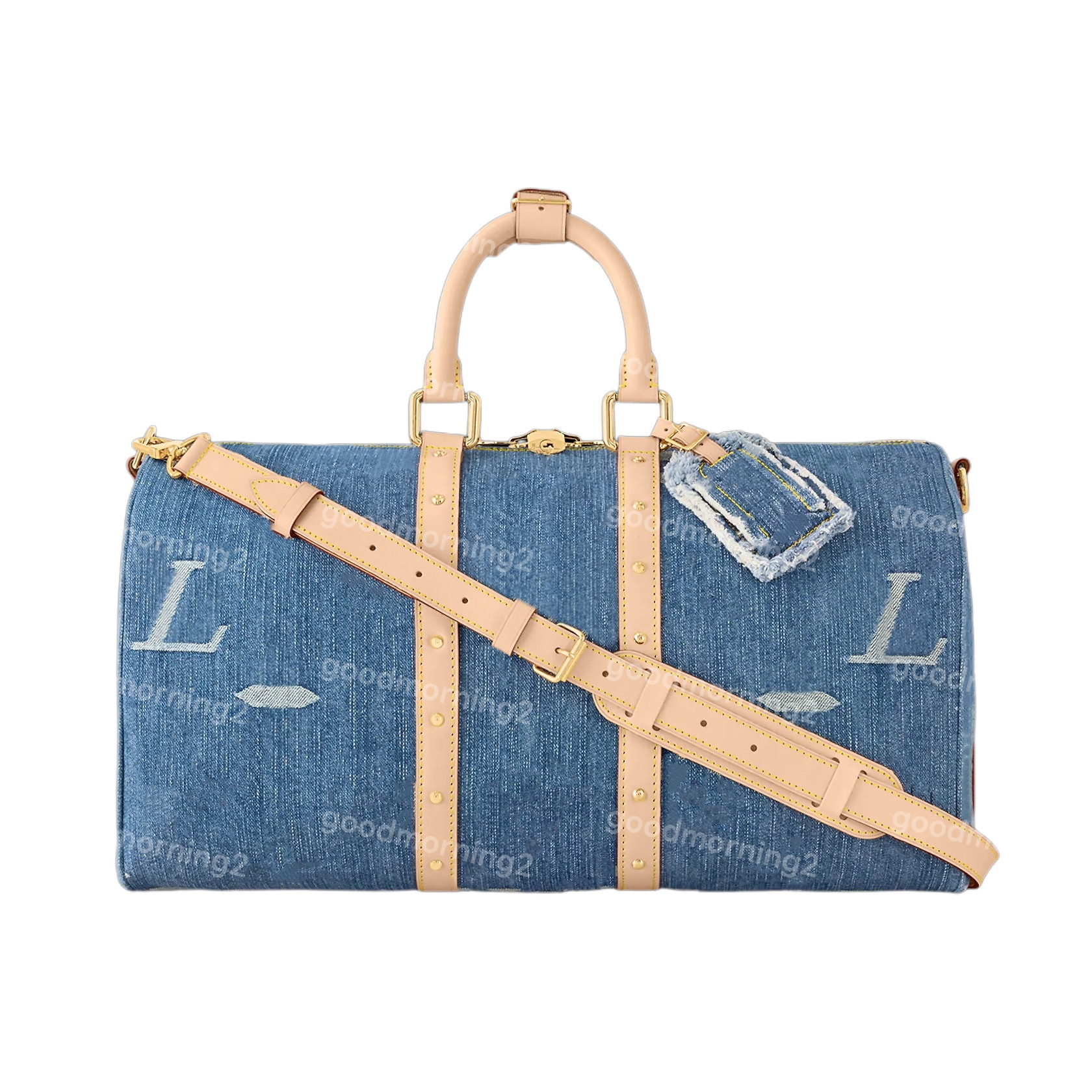2024 Blue Denim Luggage Bag Pillow Boston Handbag 50 40 25 20cm Multi Size Travel Duffel Bag Weekend Outdoor Storage Shoulder Handbags Holiday Travel Boarding Bag