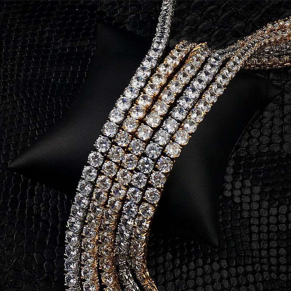 Pass Tester 2MM 3MM 4MM 5MM 6.5MM Iced Out Sier VVS Dia Necklace Moissanite Tennis Chain