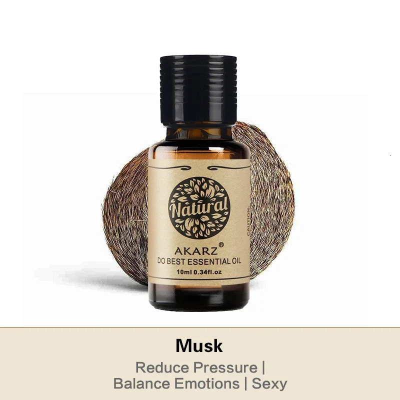 AKARZ Musk Essential Oil Natural Aromatherapy Relieve The Nerve Balance Mood body face care Musk Oil 240704